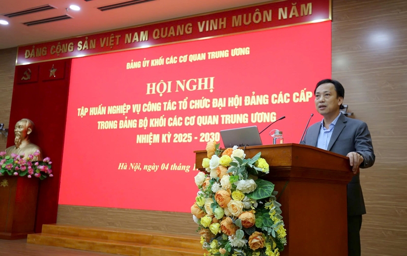 Tập huấn nghiệp vụ công tác tổ chức đại hội đảng các cấp Khối cơ quan Trung ương