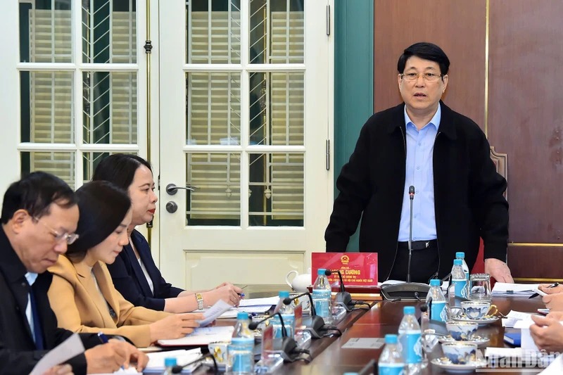 Chủ tịch nước Lương Cường làm việc với Văn phòng Chủ tịch nước về công tác tư pháp