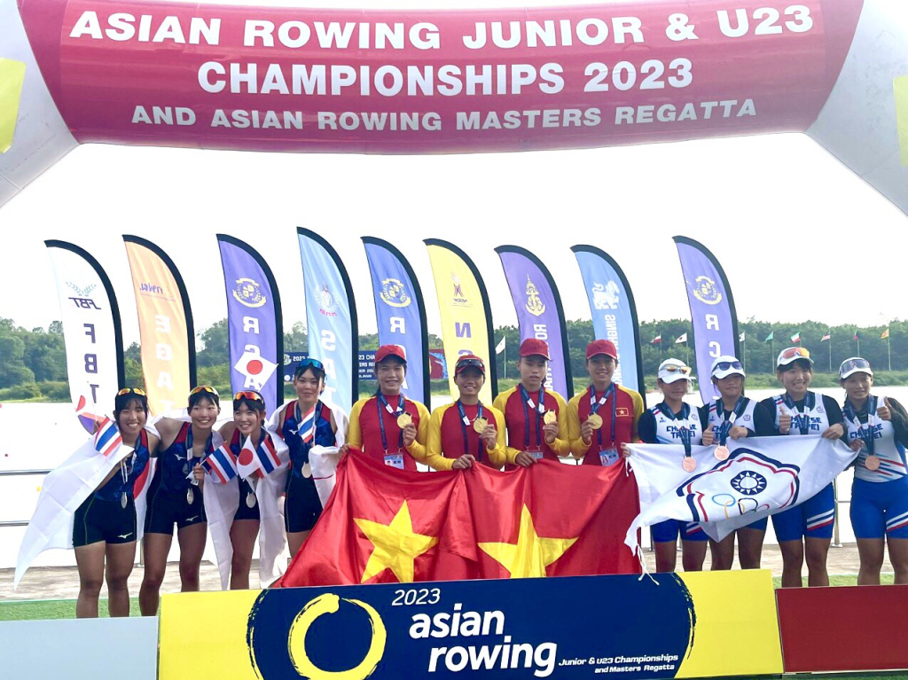 Vận động viên Hưng Yên giành 1 Huy chương Vàng, 1 Huy chương Bạc tại Giải Đua thuyền Rowing U19 và U23 châu Á năm 2023 tại Thái Lan