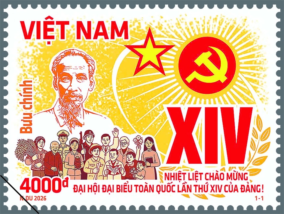 Phát hành đặc biệt bộ tem bưu chính chào mừng Đại hội XIV của Đảng