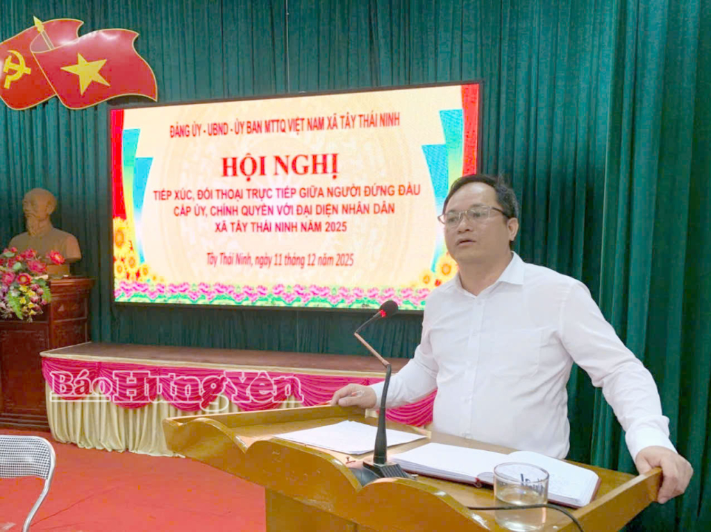 Lãnh đạo xã Tây Thái Ninh tiếp xúc, đối thoại với Nhân dân