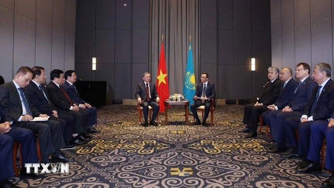 Tổng Bí thư Tô Lâm hội kiến Chủ tịch Thượng viện Cộng hòa Kazakhstan Maulen Ashimbayev