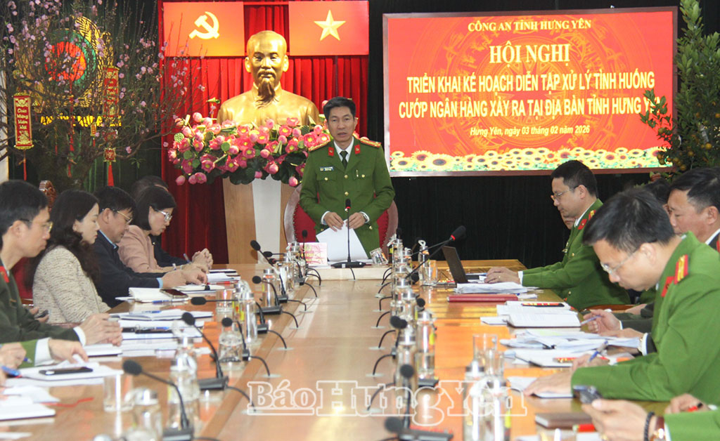 Triển khai kế hoạch diễn tập xử lý tình huống cướp ngân hàng xảy ra tại địa bàn tỉnh Hưng Yên