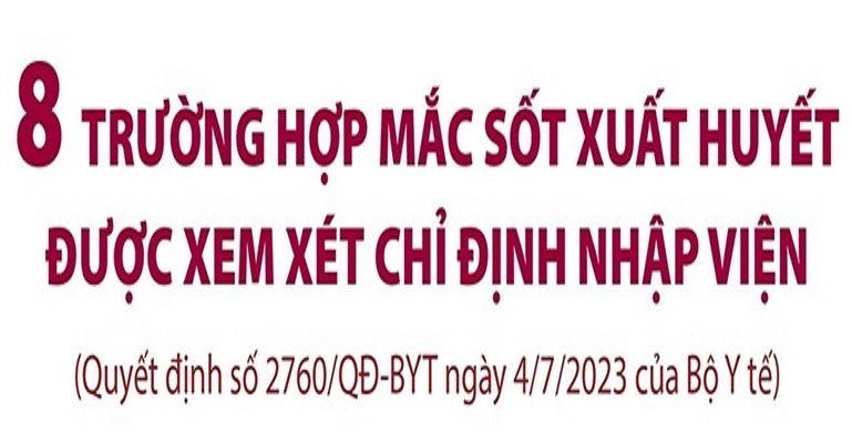 8 trường hợp mắc sốt xuất huyết được xem xét chỉ định nhập viện
