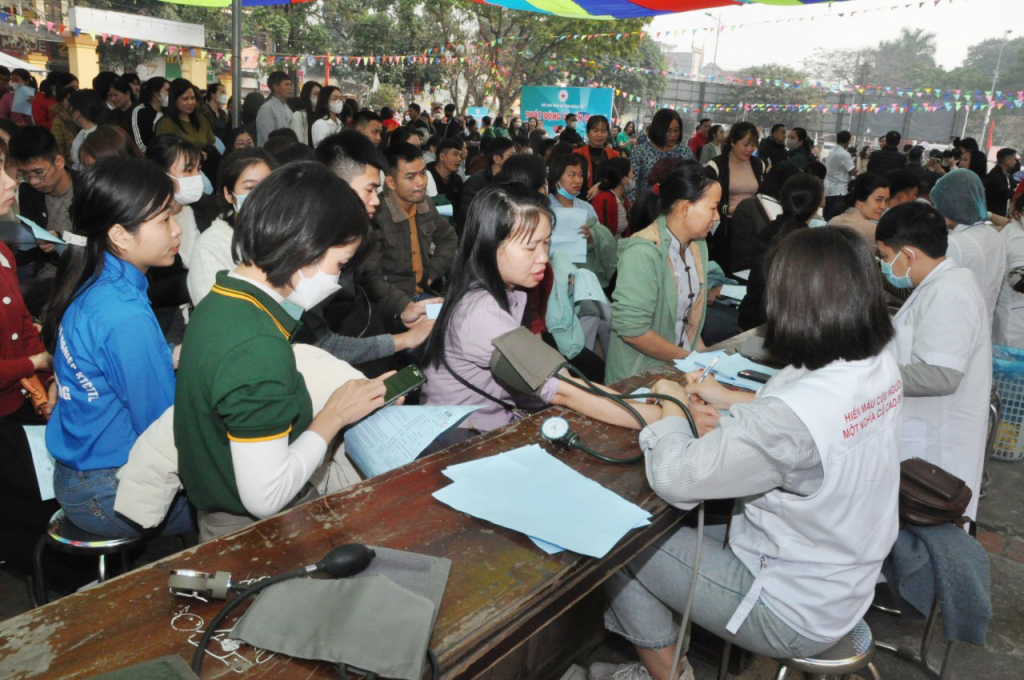 Công tác hiến máu tình nguyện tại huyện Khoái Châu