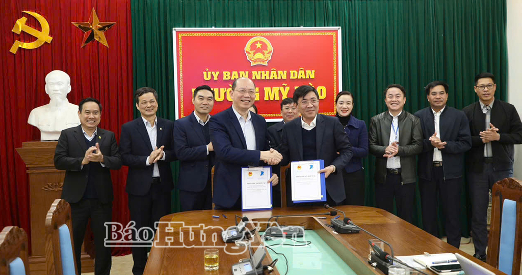 Phường Mỹ Hào và Viễn thông Hưng Yên ký kết thỏa thuận hợp tác về chuyển đổi số