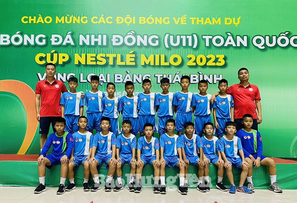 Đội bóng đá nhi đồng U11 Hưng Yên giành vé vào vòng chung kết Giải Bóng đá nhi đồng (U11) toàn quốc tranh cúp Nestlé Milo 2023