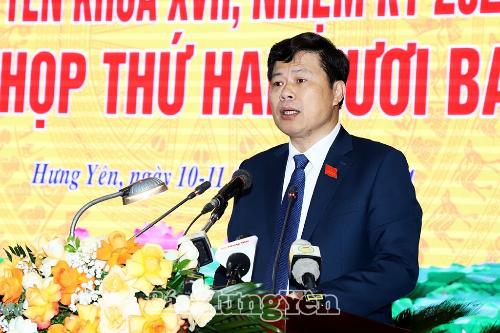 Phát biểu khai mạc kỳ họp của đồng chí Trần Quốc Toản, Phó Bí thư Thường trực Tỉnh ủy, Chủ tịch HĐND tỉnh 