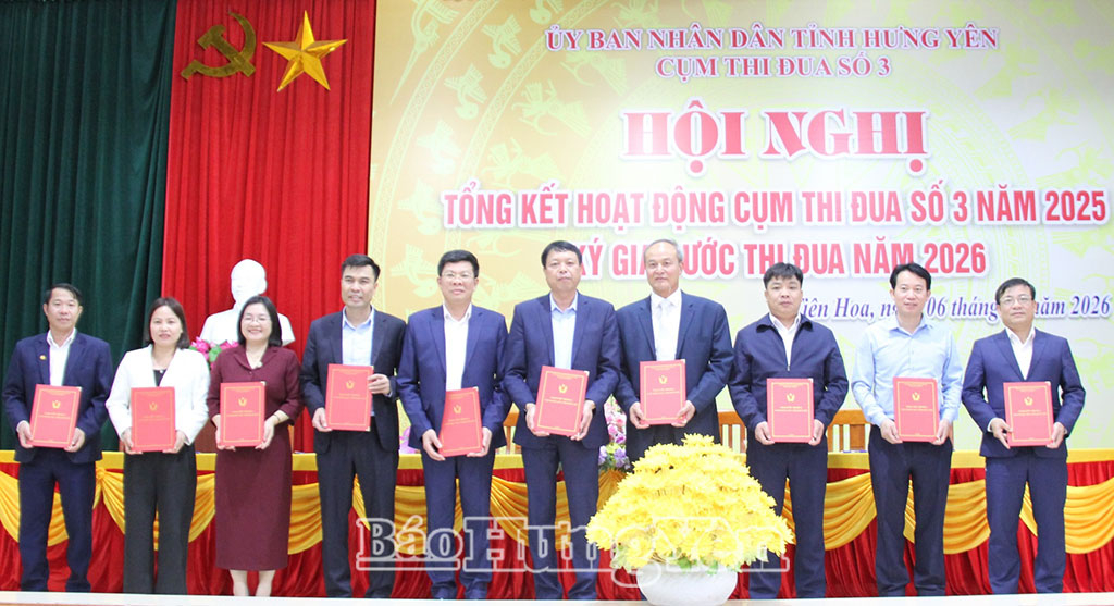 Cụm thi đua số 3 tỉnh Hưng Yên: Ký giao ước thi đua năm 2026