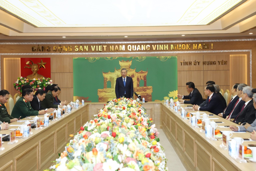 Tổng Bí thư Tô Lâm thăm, chúc tết Đảng bộ, chính quyền và Nhân dân tỉnh Hưng Yên