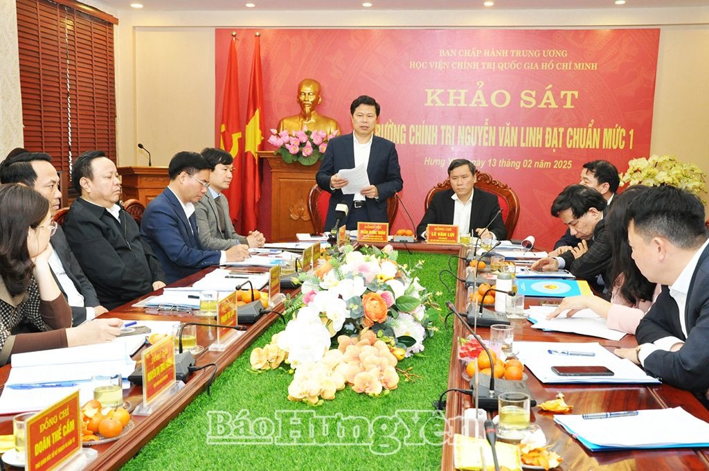 Khảo sát Trường Chính trị Nguyễn Văn Linh đạt chuẩn mức 1