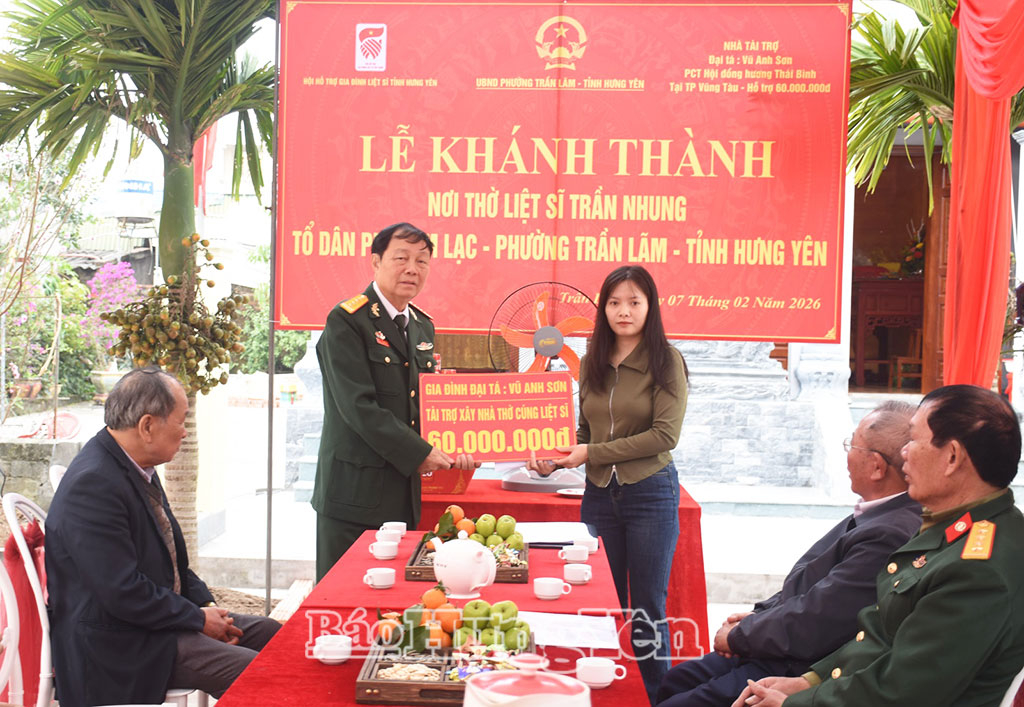 Khánh thành nhà thờ liệt sĩ tại phường Trần Lãm