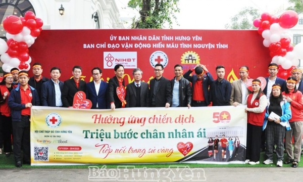 Hưng Yên đứng thứ 7 toàn quốc trong Chiến dịch “Triệu bước chân nhân ái - Tiếp nối trang sử vàng”