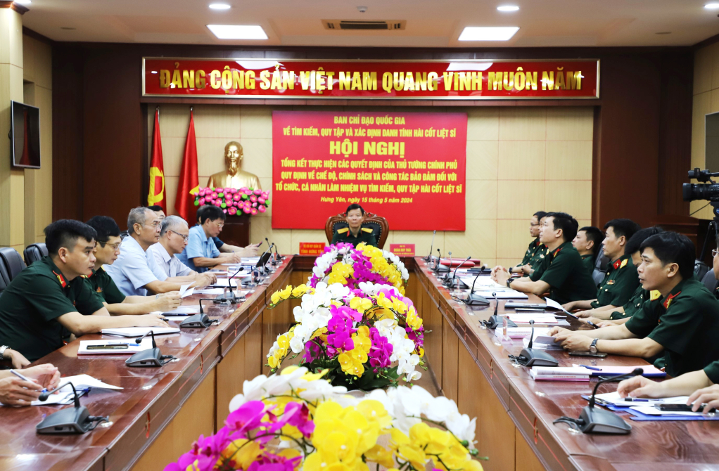 Tổng kết việc thực hiện chế độ, chính sách và công tác bảo đảm đối với tổ chức, cá nhân làm nhiệm vụ tìm kiếm, quy tập hài cốt liệt sĩ