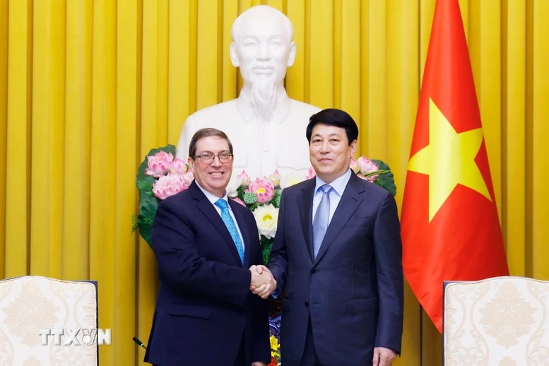 Chủ tịch nước Lương Cường tiếp Ủy viên Bộ Chính trị, Bộ trưởng Ngoại giao Cuba Bruno Rodríguez Parrilla