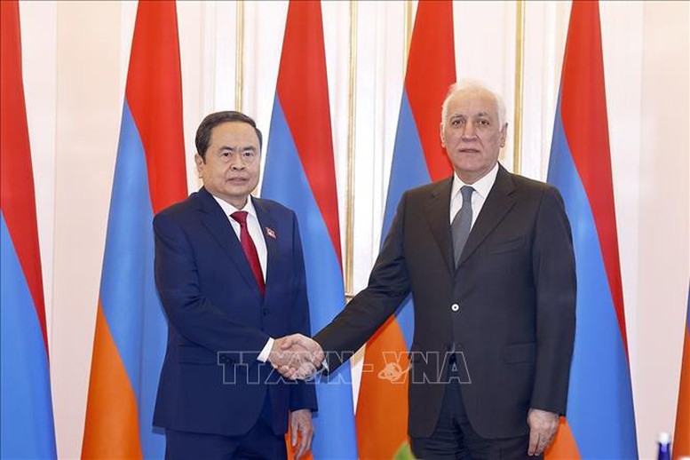 Chủ tịch Quốc hội Trần Thanh Mẫn hội kiến Tổng thống Armenia Vahagn Khachaturyan