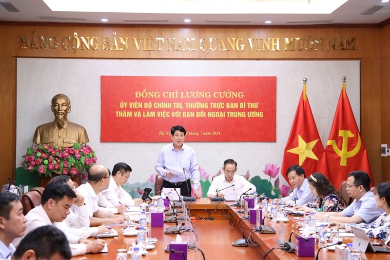 Thường trực Ban Bí thư Lương Cường làm việc với Ban Đối ngoại Trung ương