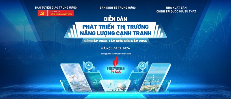 Diễn đàn “Phát triển thị trường năng lượng cạnh tranh đến năm 2030, tầm nhìn đến năm 2045” sẽ diễn ra vào ngày 6/12