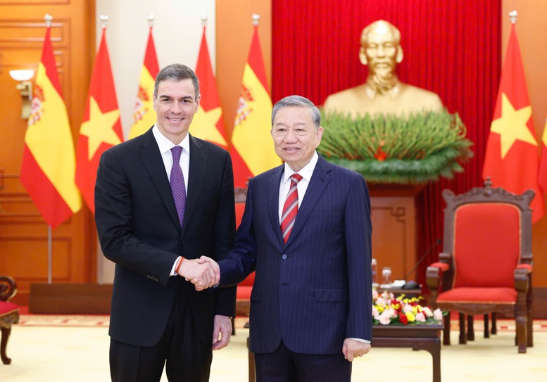 Tổng Bí thư Tô Lâm tiếp Thủ tướng Tây Ban Nha