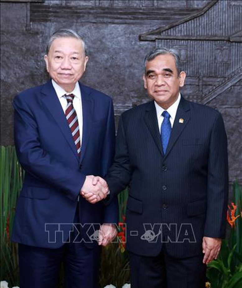 Tổng Bí thư Tô Lâm hội kiến Chủ tịch Hội đồng Hiệp thương Nhân dân Indonesia