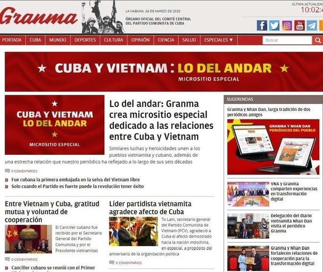 Báo Granma ra mắt chuyên trang đặc biệt kỷ niệm 65 năm Việt Nam-Cuba