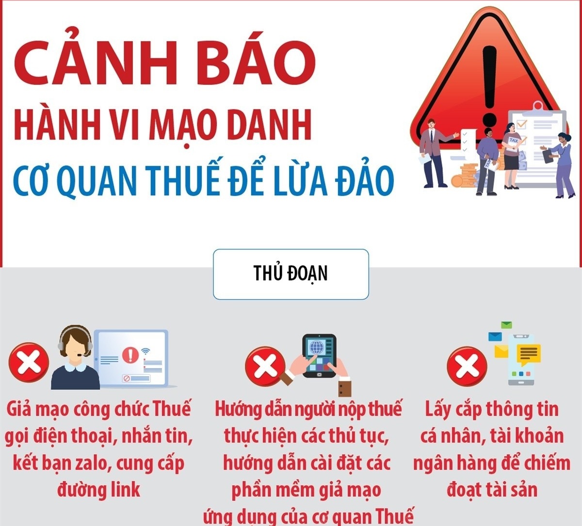 Cảnh báo các thủ đoạn mạo danh cơ quan Thuế để lừa đảo