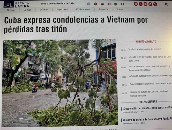 Cuba chia buồn với Việt Nam về thiệt hại do bão số 3
