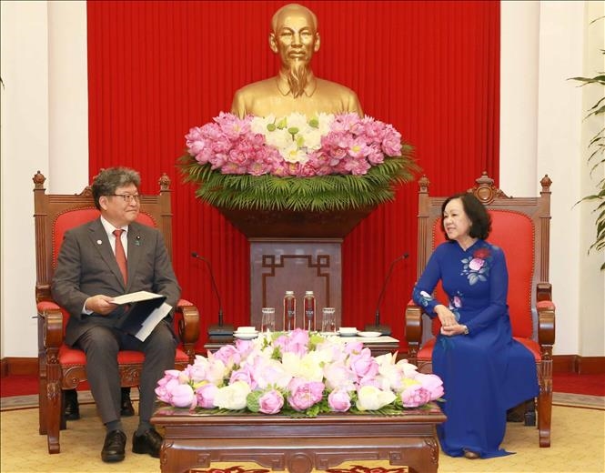 Đồng chí Trương Thị Mai tiếp đoàn Đảng Dân chủ tự do Nhật Bản