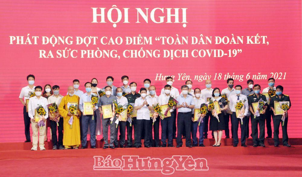 Hưng Yên: Phát động đợt cao điểm “Toàn dân đoàn kết, ra sức phòng, chống dịch Covid-19”